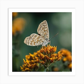 Butterfly On A Flower 4 Art Print