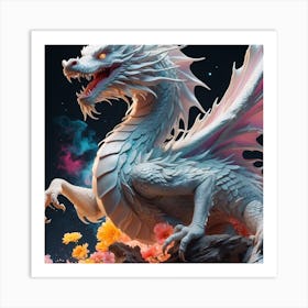 White Dragon 1 Art Print