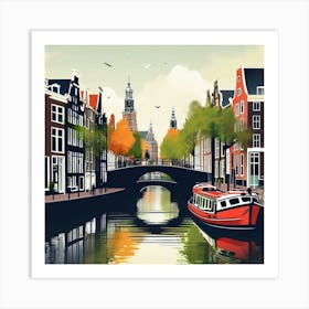 Amsterdam city canvas 1 Art Print