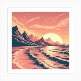 Sunset In The Mountains Art Print