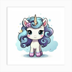 Unicorn With Rainbow Mane 52 Art Print