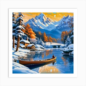 Canoe On The Lake Art Print