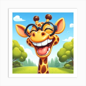 Giraffe With Glasses 8 Art Print