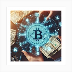 Bitcoin And Money Art Print