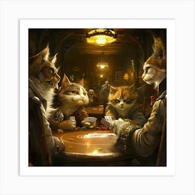 Feline Poker Face Art Print