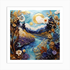 Landscape, Azure and amethyst Art Print