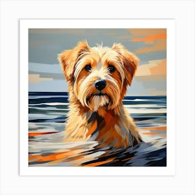 Abstract modernist Norfolk terrier dog Art Print