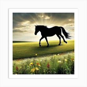 Horse In The Field 3 Art Print