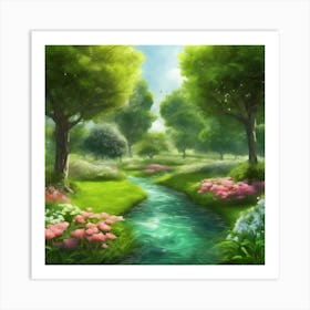 River In The Forest Art Print