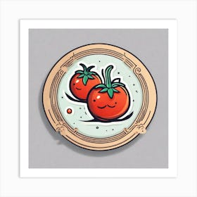 Kawaii Tomatoes 1 Art Print