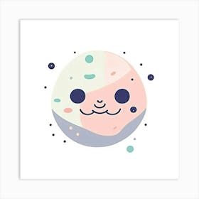 Kawaii Moon Art Print