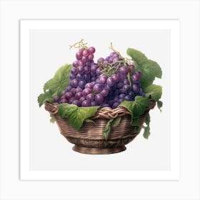 Grapes In A Basket Art Print