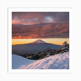 Mt Fuji At Sunset 1 Art Print