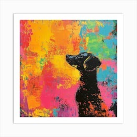 Dog Painting Abstract Color Background Art Print