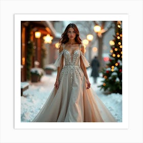 Woman In A Wedding Dress 3 Art Print