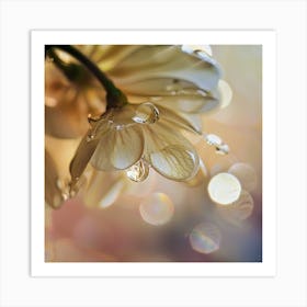 Raindrops On A Flower Art Print