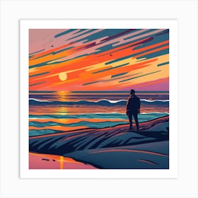 Sunset On The Beach 2 Art Print