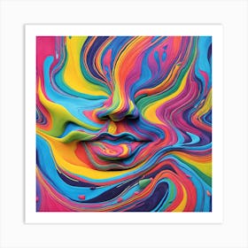 Colorful Face Painting Art Print