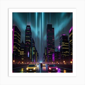 The Urban Canvas Neon Colors in Motion Art Print