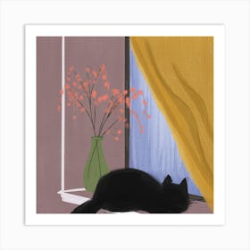 Cat On A Window Sill Art Print