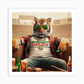 Tiger In A Chair Art Print