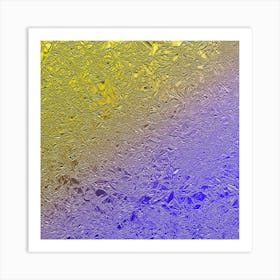 Yellow And Blue Aluminum Foil Art Print