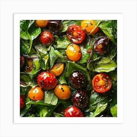 Cherry And Spinach Salad Art Art Print