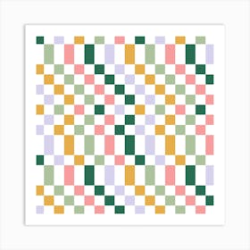 Checkered Nostalgic Square Art Print