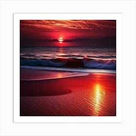 Sunset On The Beach 511 Art Print