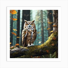 Owl In The Forest 212 Art Print