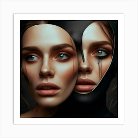 Woman Behind the Mask-3 Art Print