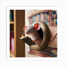 An Adorable 3d Render Of A Mouse Peeking Out Of A N3bxuzigtooltbi00d1rba Dlui2odusqs1gezihbfzsw Art Print