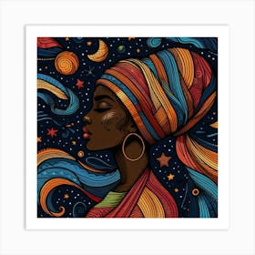 Lunivette Celestial Portrait Art Print