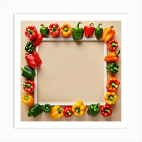 Colorful Peppers In A Frame 13 Art Print