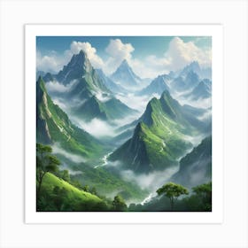 Landscape In The Mountains art print Art Print