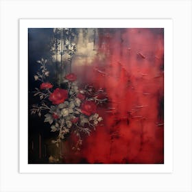 Vintage Dark Flowers 7 Art Print