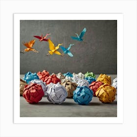 Origami Birds Art Print