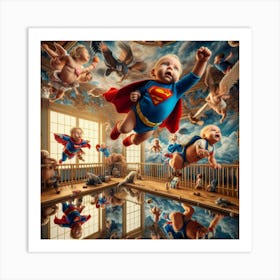 Superman And Angels Art Print