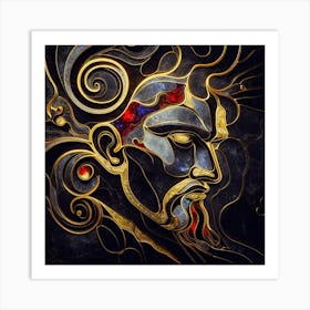 Portrait Of A Greek God - An Abstract Artwork Art Print