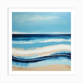 Blue And White Waves Art Print