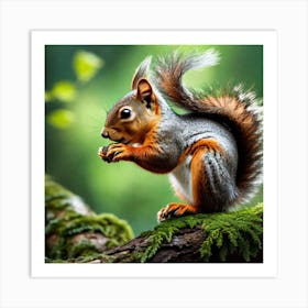 Squirrel In The Forest 290 Art Print