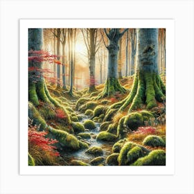 In the forrest, minimalism paint Art Print