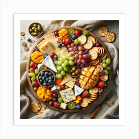 Fruit And Cheese Platter Art Print