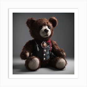 Teddy Bear In A Vest Art Print