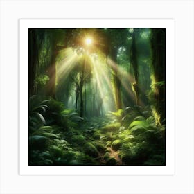 Forest In The Sun Art Print