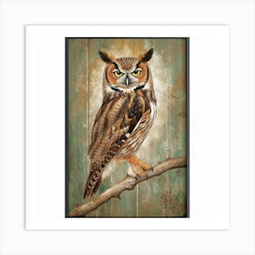 Majestic Owl Perch Print Art Art Print