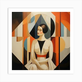 Geometric Italian Woman 03 Art Print