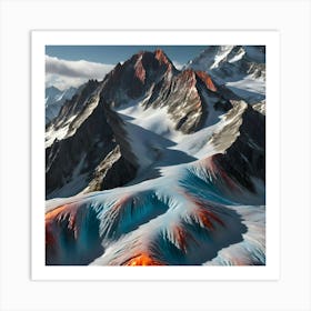 Lava Flow In New Zealand - Style of William Morris Art Print