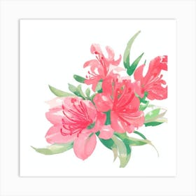 Pink Azaleas Art Print