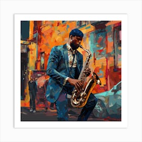 Saxophone Player 22 Art Print